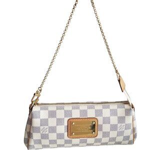 Authentic Louis Vuitton Eva Damier Azur Wristlet Handbag
